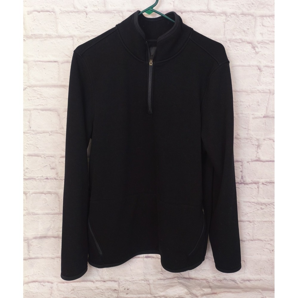 01. Algo Sweater Mens M Black Quarter Zip Performance Stretch Golf Pullover